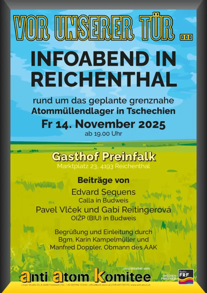 Plakat, das über den Infoabend in Reichenthal am 14. November 2025 informiert